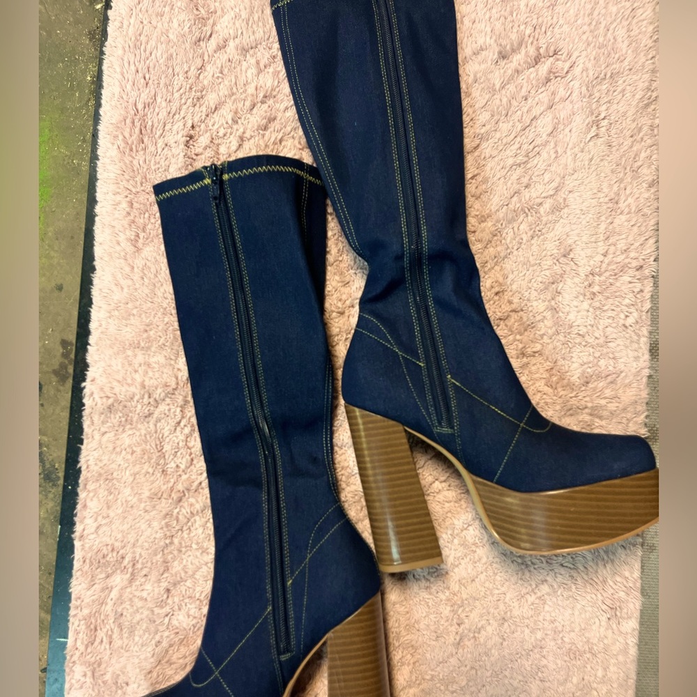 Under the knee tall boots